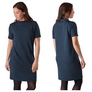 Arc'teryx Dress Laina Knit Fleece Sheath Mock Neck Short Sleeve Blue S